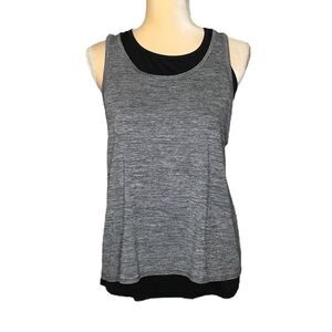 Women Tank Top C9 Champion Duo Dry Medium Active Black/Gray Double Layers